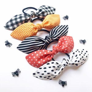 Halloween Hair Scarf. Orange Hair Scarf. Halloween Hair Accessories. Orange Polka Dot Hair Scarf. Halloween Gift Idea.