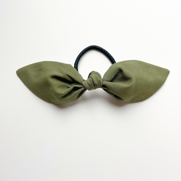 Olive Green Hair Scarf. Olive Hair Bow. Green Bow. Winter Hair Scarf. Olive Bow. Girls Hair Scarf. Solid Green Hair Scarf. Green Hair Scarf.