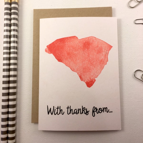 South Carolina State Love Stationery - Four Bar Cards - Thank You, Hello From, With Love