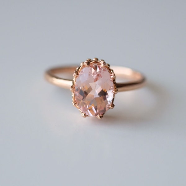 Morganite Engagement Ring - Etsy