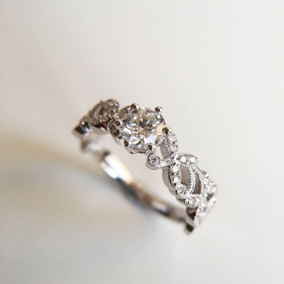 0.3 Carat Diamond Engagement Ring Moissanite Engagement Ring | Etsy