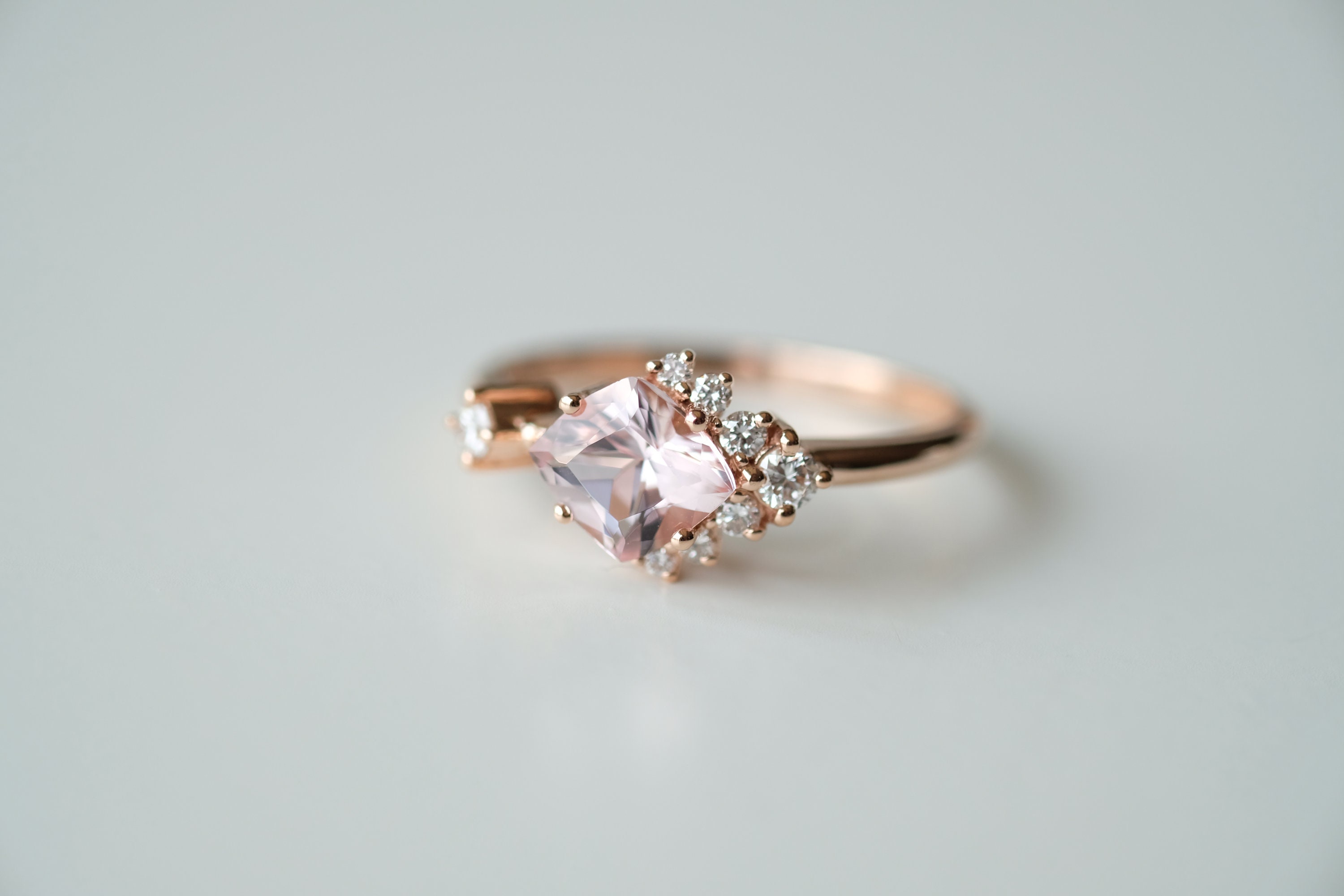 1 Carat Morganite Engagement Ring Pink Stone Engagement Ring | Etsy