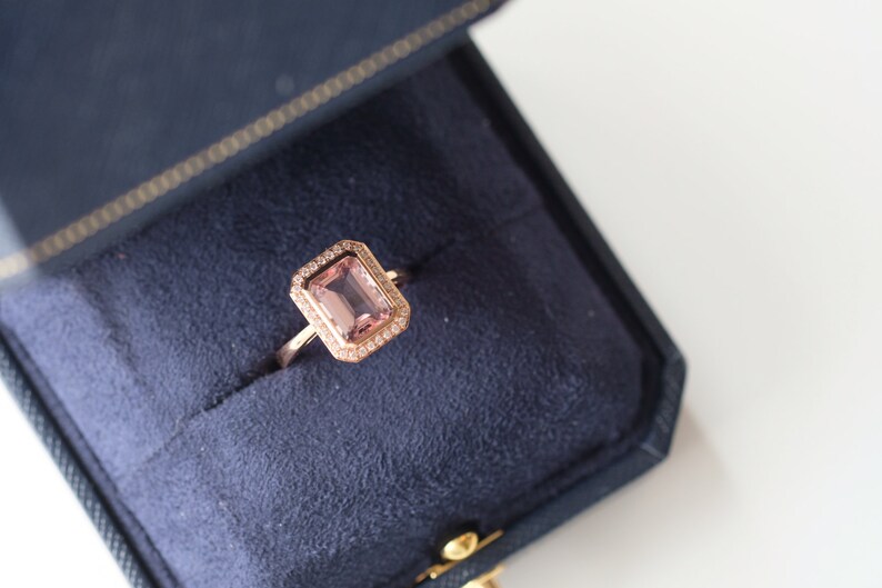 2.3 Carat Morganite Engagement Ring Pink Stone Engagement Ring | Etsy
