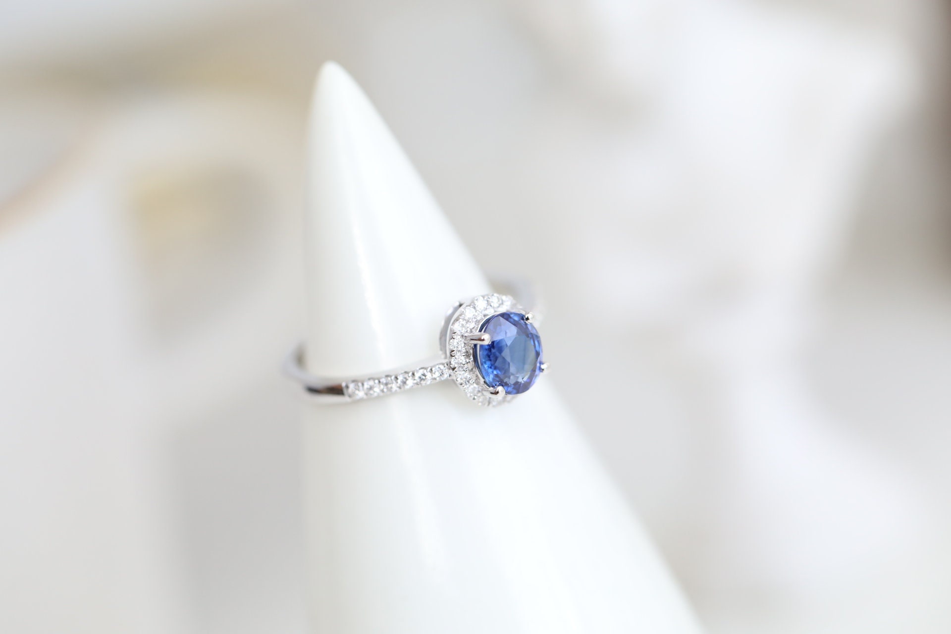 1 Carat Blue Sapphire Engagement Ring Blue Sapphire Ring | Etsy