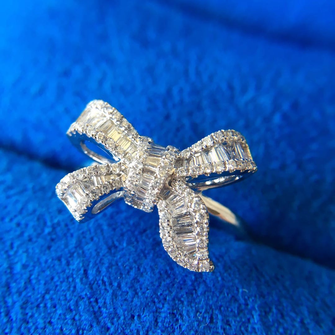 0.51 Carat Diamond Engagement Ring Ribbon Ring - Etsy