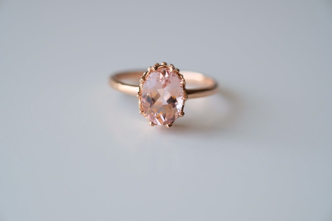 1.6 Carat Morganite Engagement Ring Morganite Ring Pink Stone - Etsy