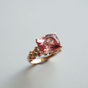 7 Carat Morganite Engagement Ring Morganite Ring Pink Stone - Etsy