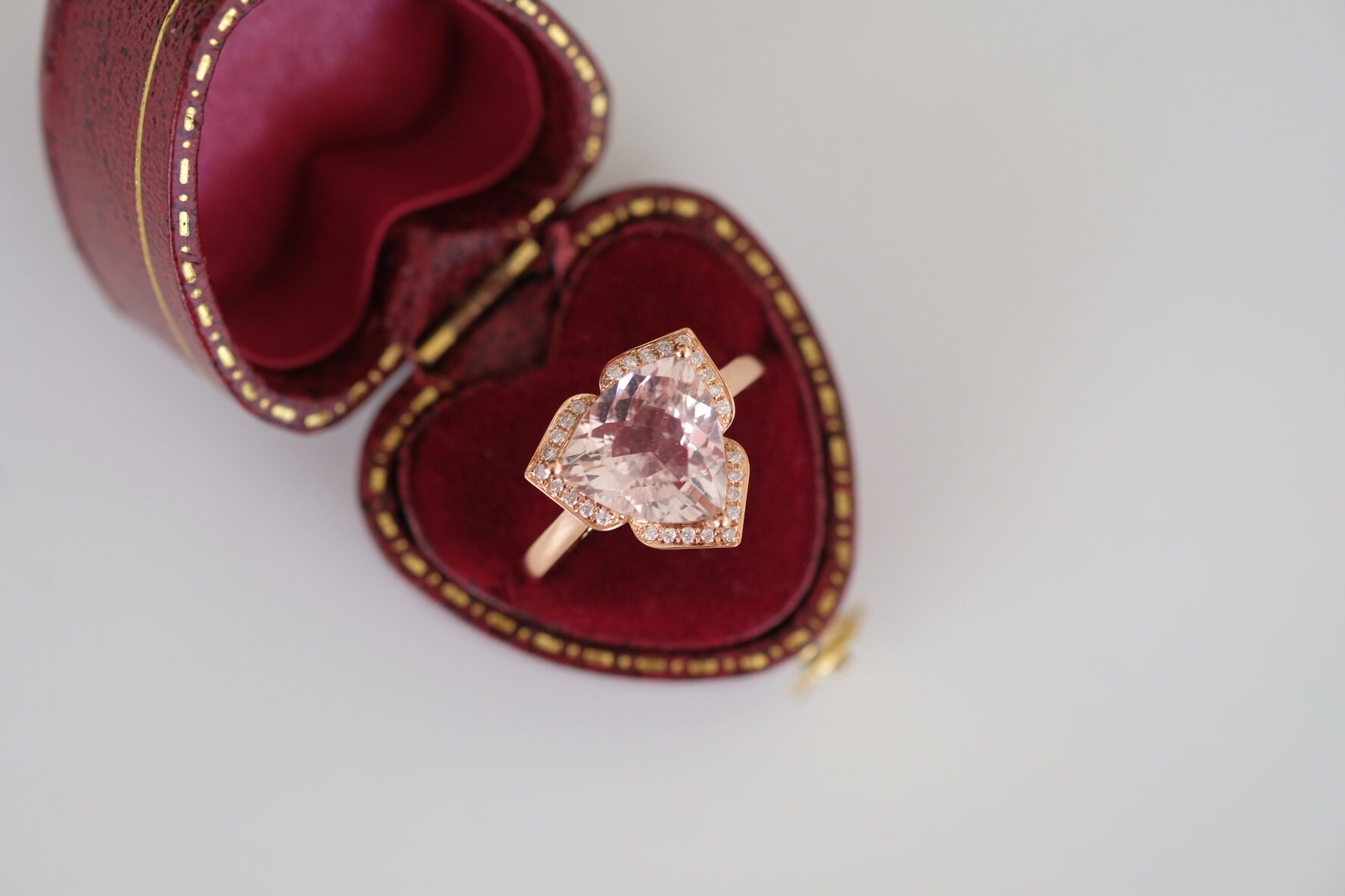 2 Carat Morganite Engagement Ring Pink Stone Engagement Ring - Etsy