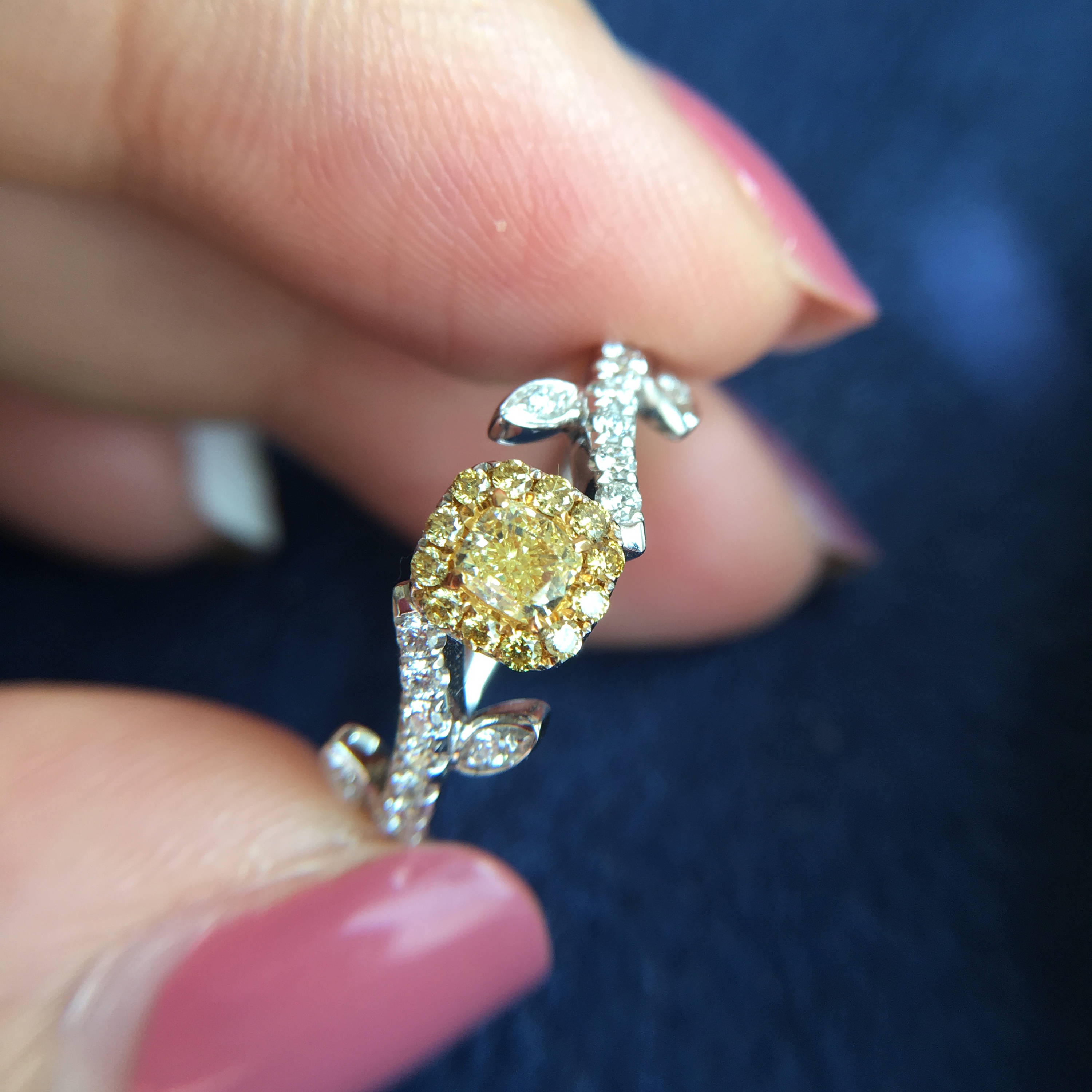 0.25 Carat Yellow Diamond Engagement Ring Yellow Diamond Ring Etsy