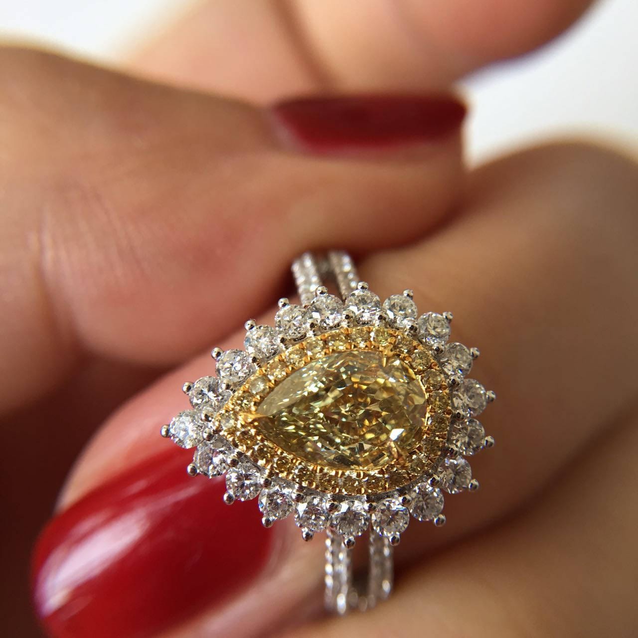 1 Carat Yellow Diamond Engagement Ring Yellow Diamond Ring Etsy