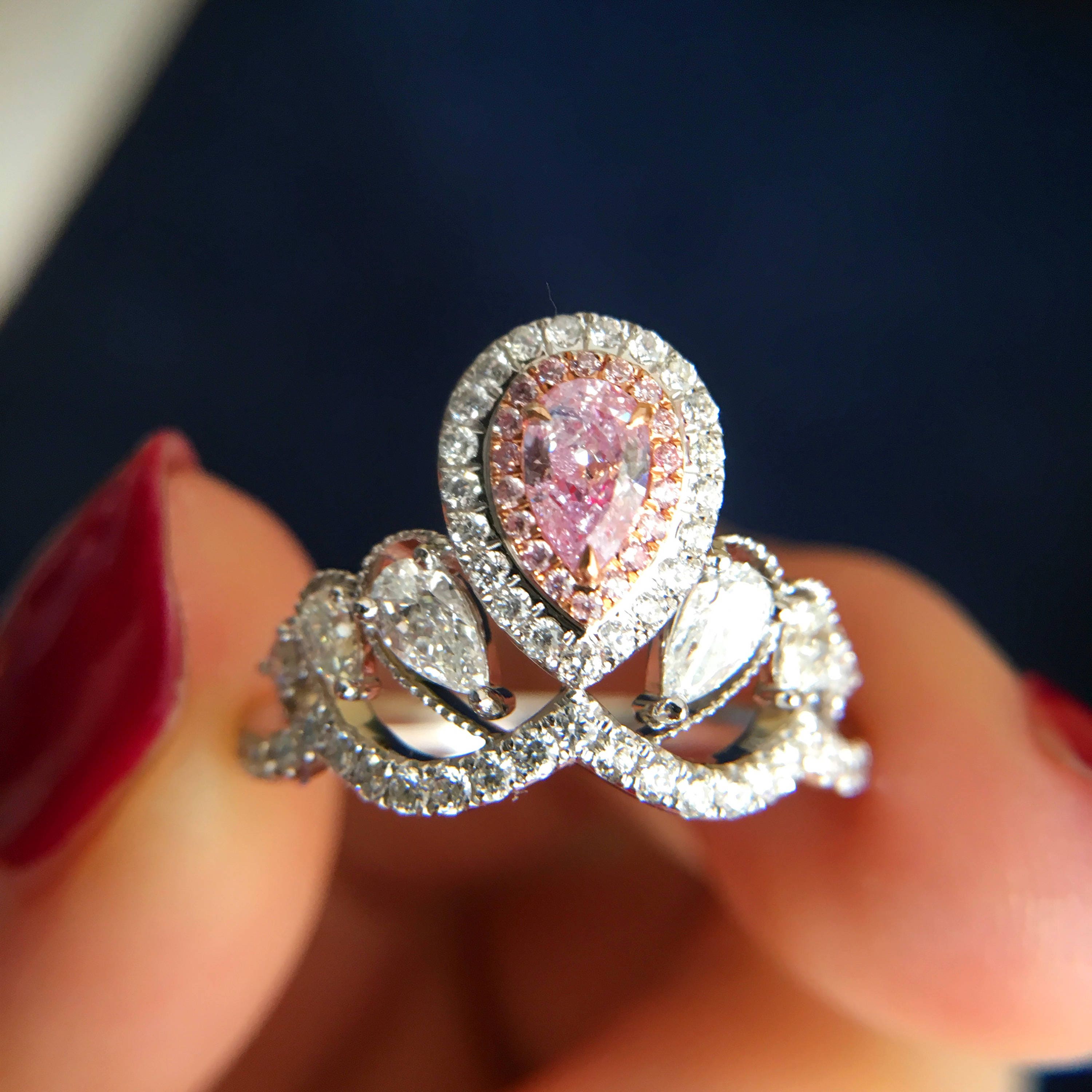 0.26 Carat Pink Diamond Engagement Ring Pink Stone Engagement Etsy