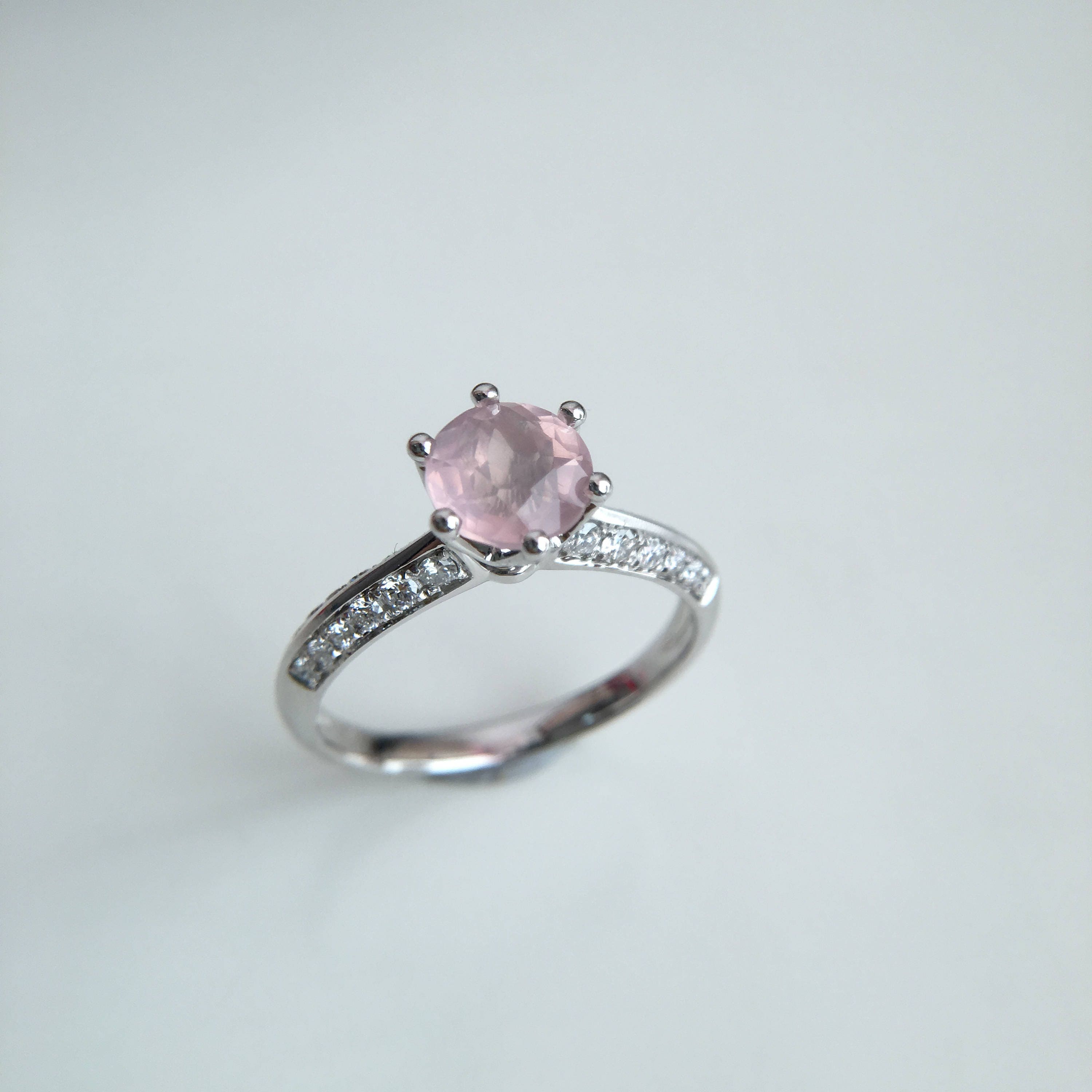 1 Carat Rose Quartz Engagement Ring Stone Ring Pink Stone - Etsy Singapore