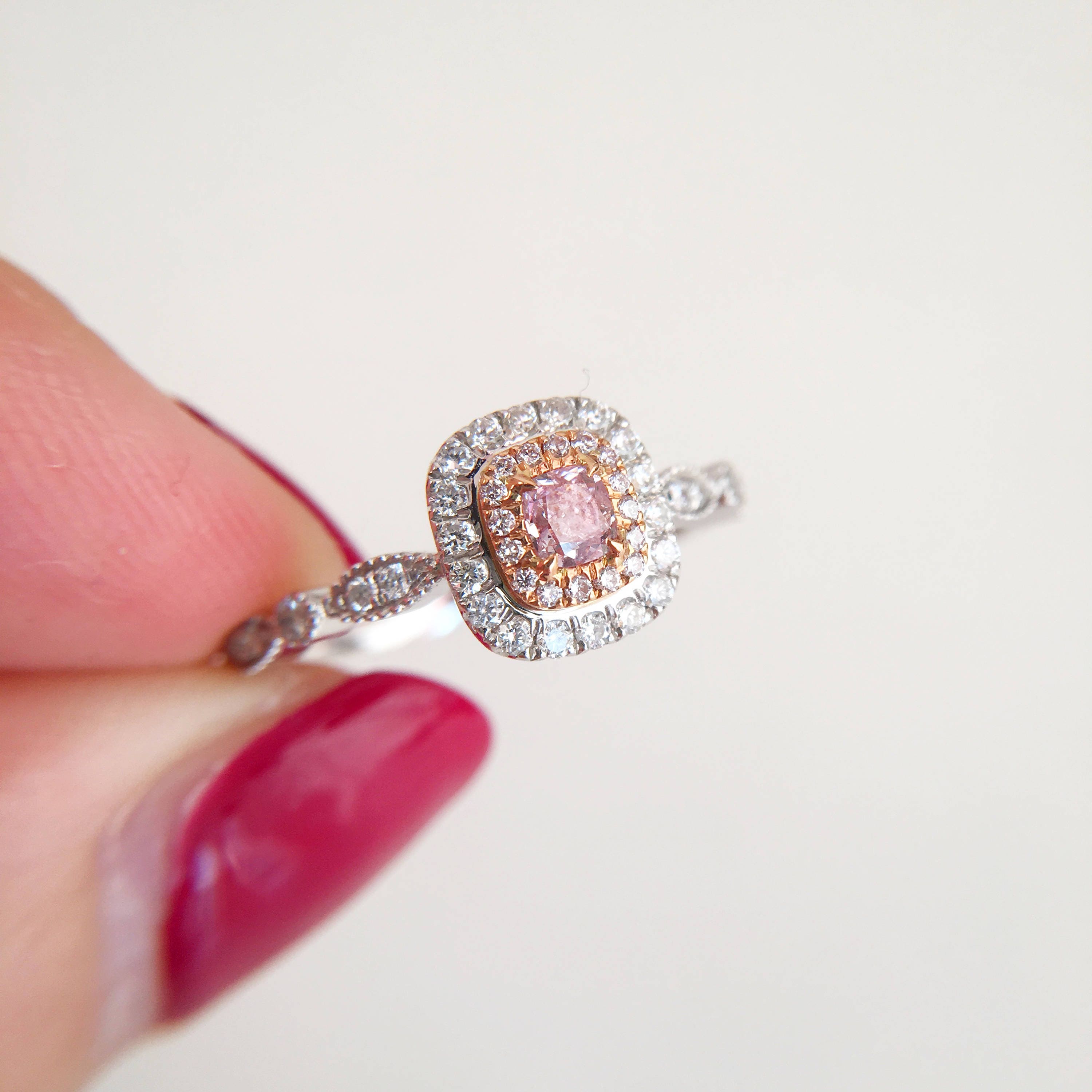 0.2 Carat Pink Diamond Engagement Ring Pink Stone Engagement Etsy Australia