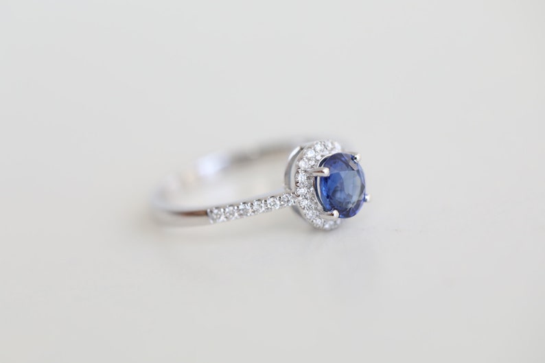 1 Carat Blue Sapphire Engagement Ring Blue Sapphire Ring | Etsy