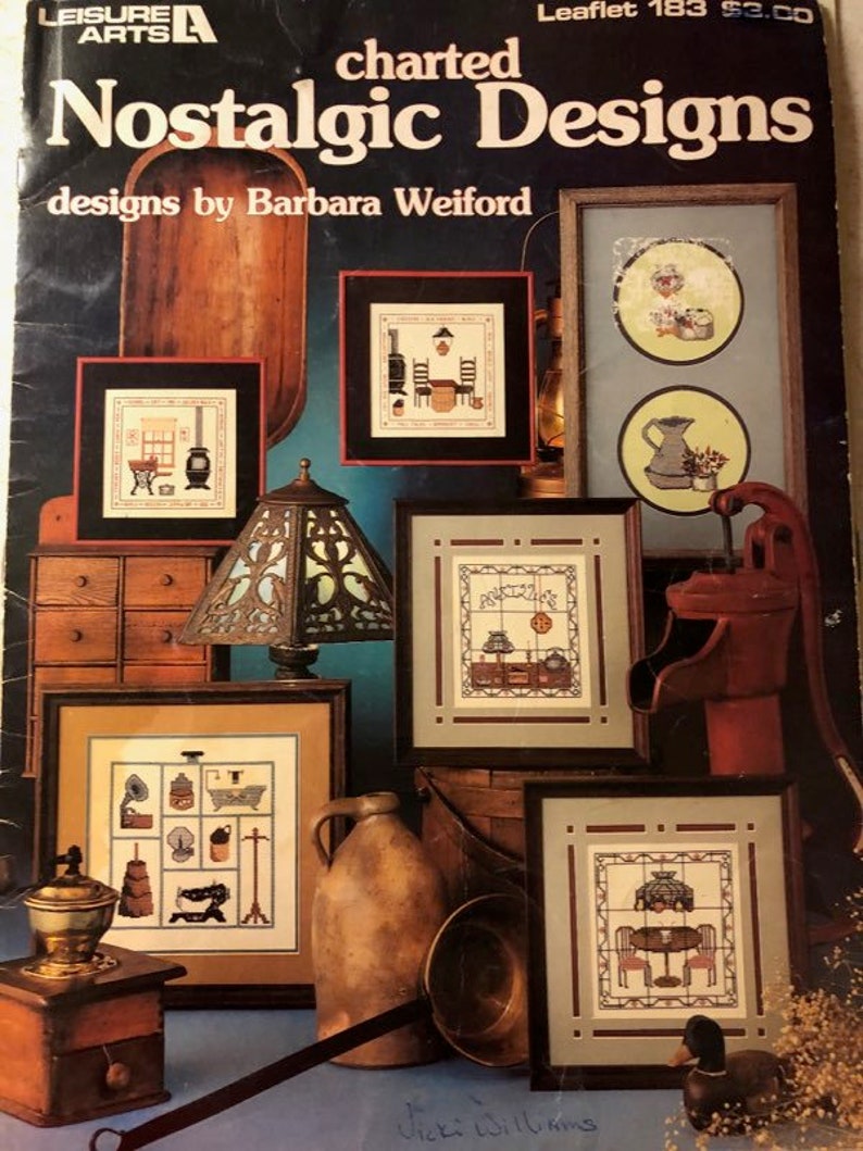 Leisure Arts Cross Stitch Leaflets Country Scrapbook and Nostalgic