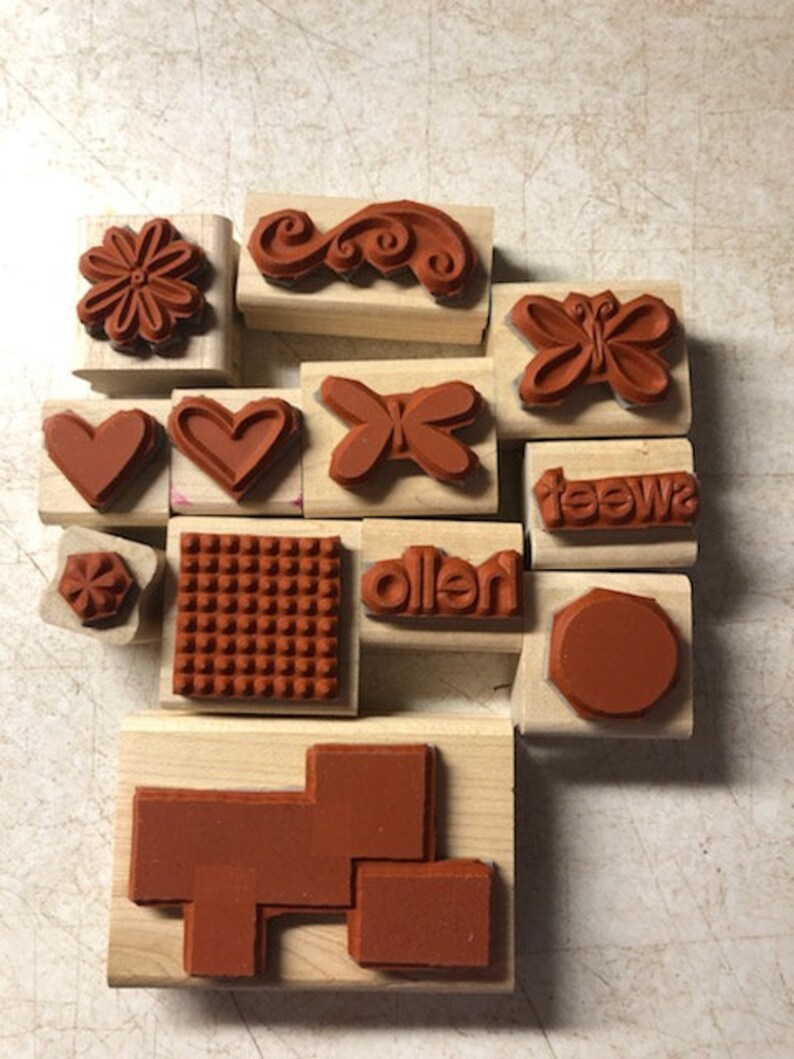 Stampin' up Sweet Shapes Wood Block Stamp Set - Etsy
