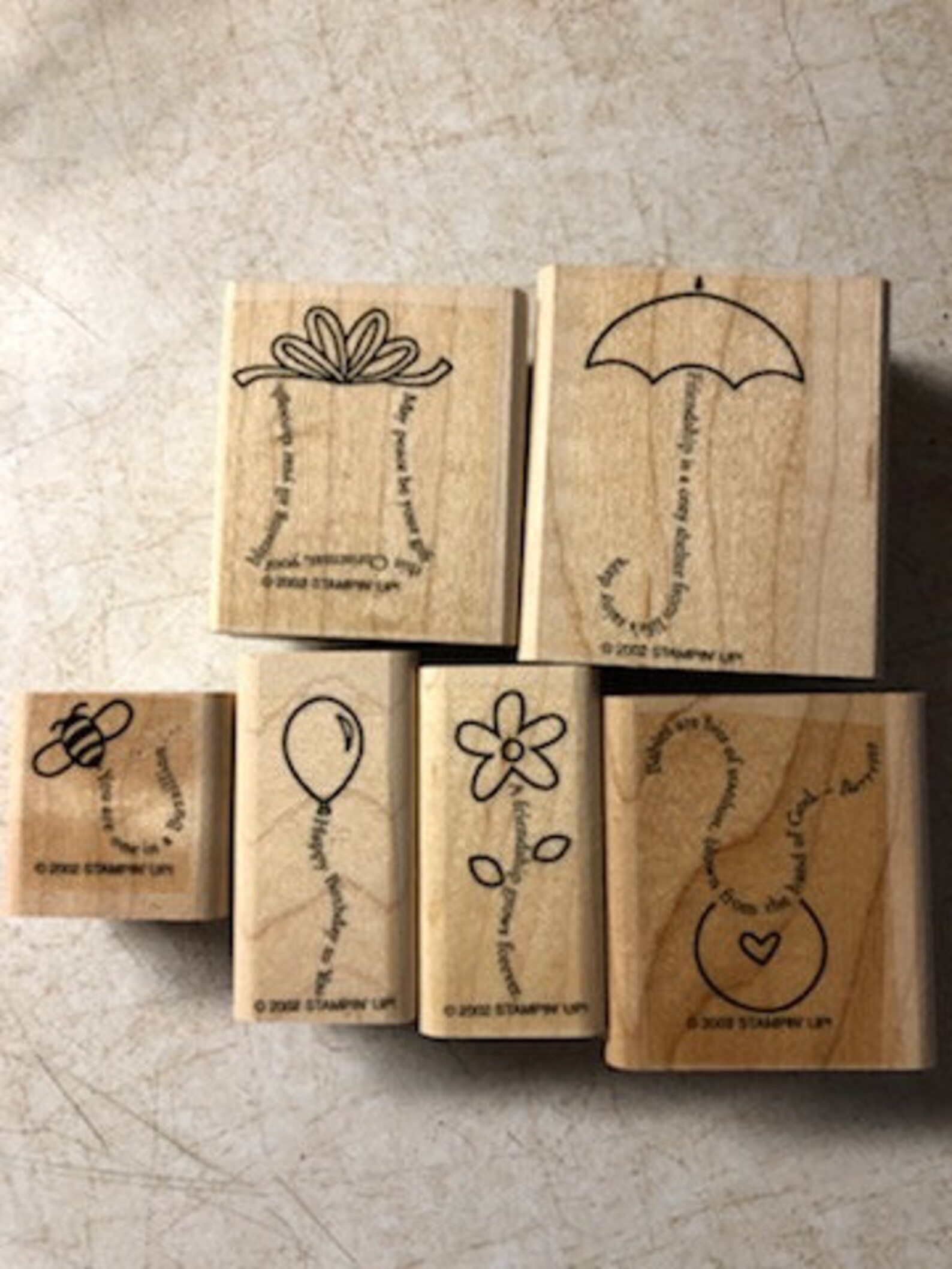 Stampin' Up 2002 The Fine Print Wood Block Stamp Set Etsy Italia