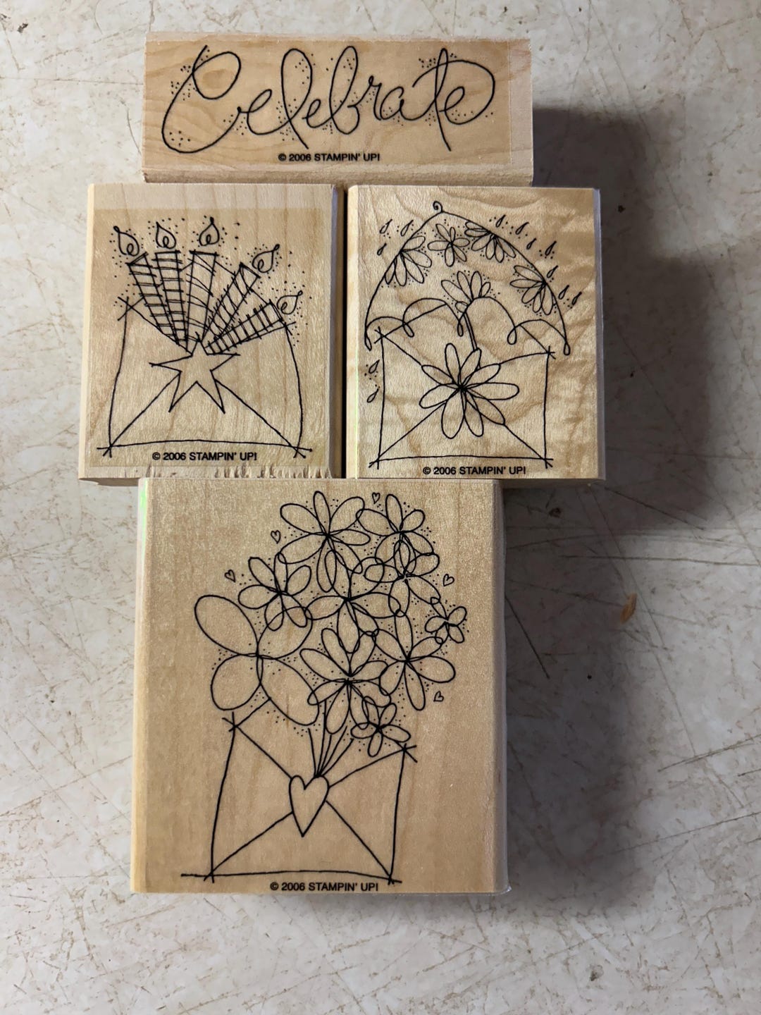 Stampin’ up Send A Celebration Wood Block Stamp Set - Etsy