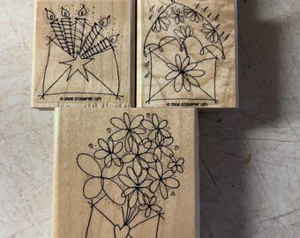 Stampin' up 2001 Fresh Flowers Wood Block Stamp Set - Etsy