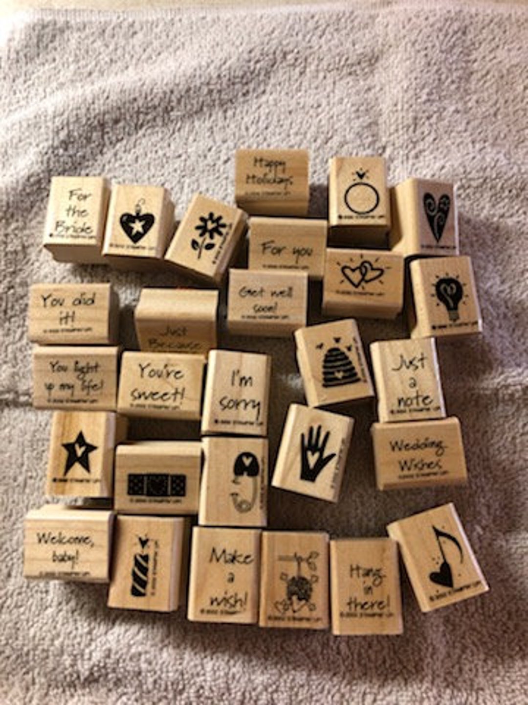 Stampin' up Wood Block Stamp Set - Mini Mates - Etsy