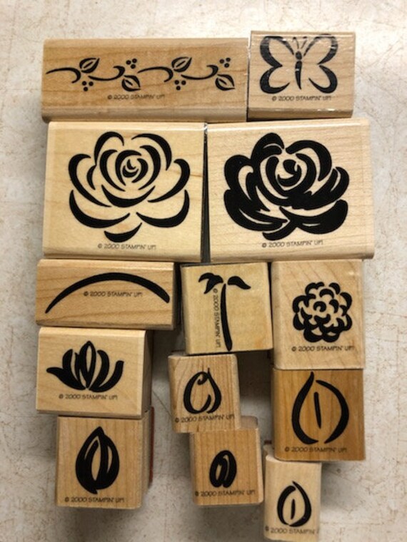 Stampin' up Rose Rhapsody 2000 Wood Block Stamp Set | Etsy
