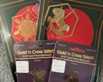Needleform Gold'n Cross Stitch Kits and Bookmarks