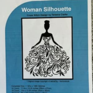 Artecy Cross Stitch Charts - Woman Silhouette, Woman Silhouette with Flowers and Yellow Roses & Lilacs