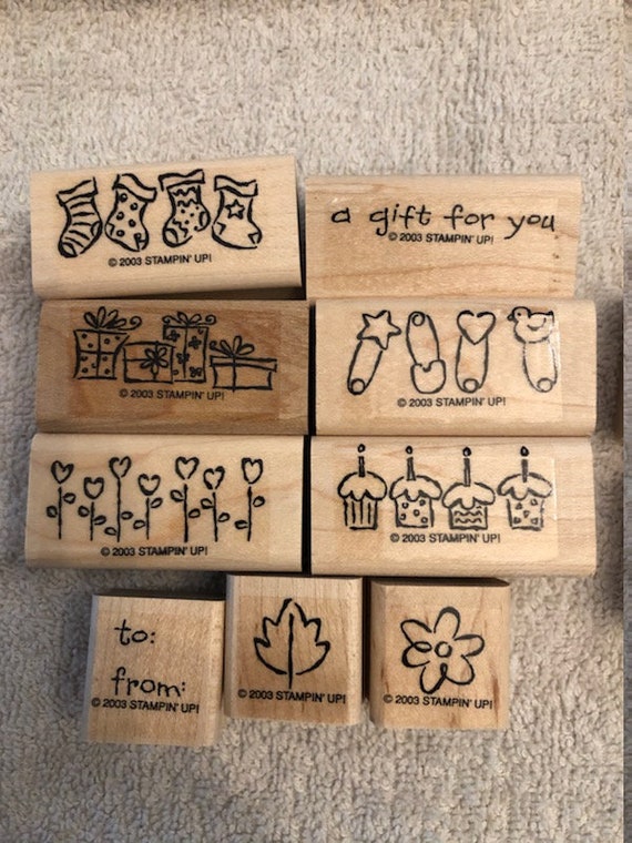 Stampin' up 2002 Tagalongs Wood Block Stamp Set Etsy