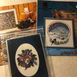 Oehlenschlager Design-Denmark Cross Stitch Flowers and Snow Scene Patterns