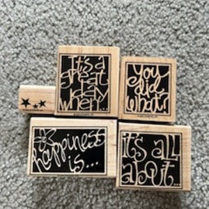 Stampin&#39; Up Snappy Starts Wood Block Rubber Stamp Set