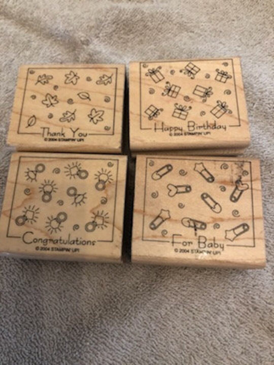 Stampin' up Fabulous Four 2004 Wood Block Stamp Set - Etsy