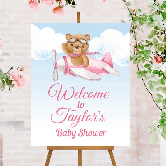 We can bearly wait baby shower welcome sign, teddy bear baby shower ...