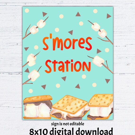 S'mores birthday party sign, s'mores bar sign, bonfire birthday decor ...