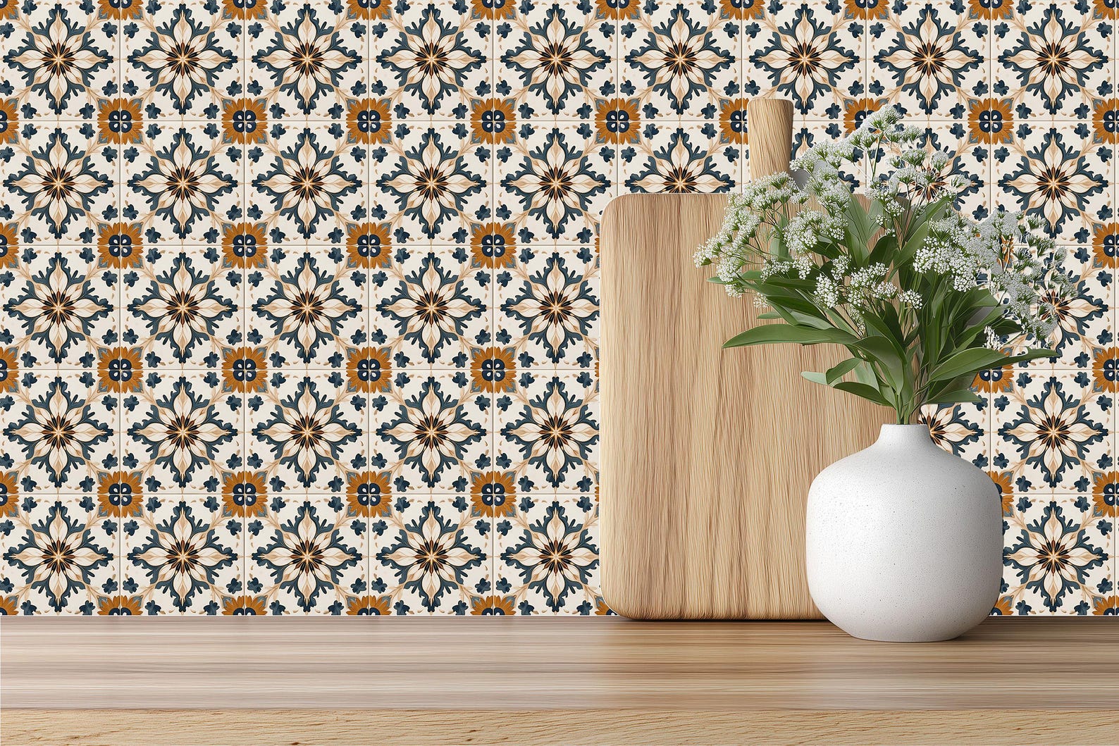 Rustic Spanish Style Ceramic Tile: Mediterranean Kitchen Bathroom ...
