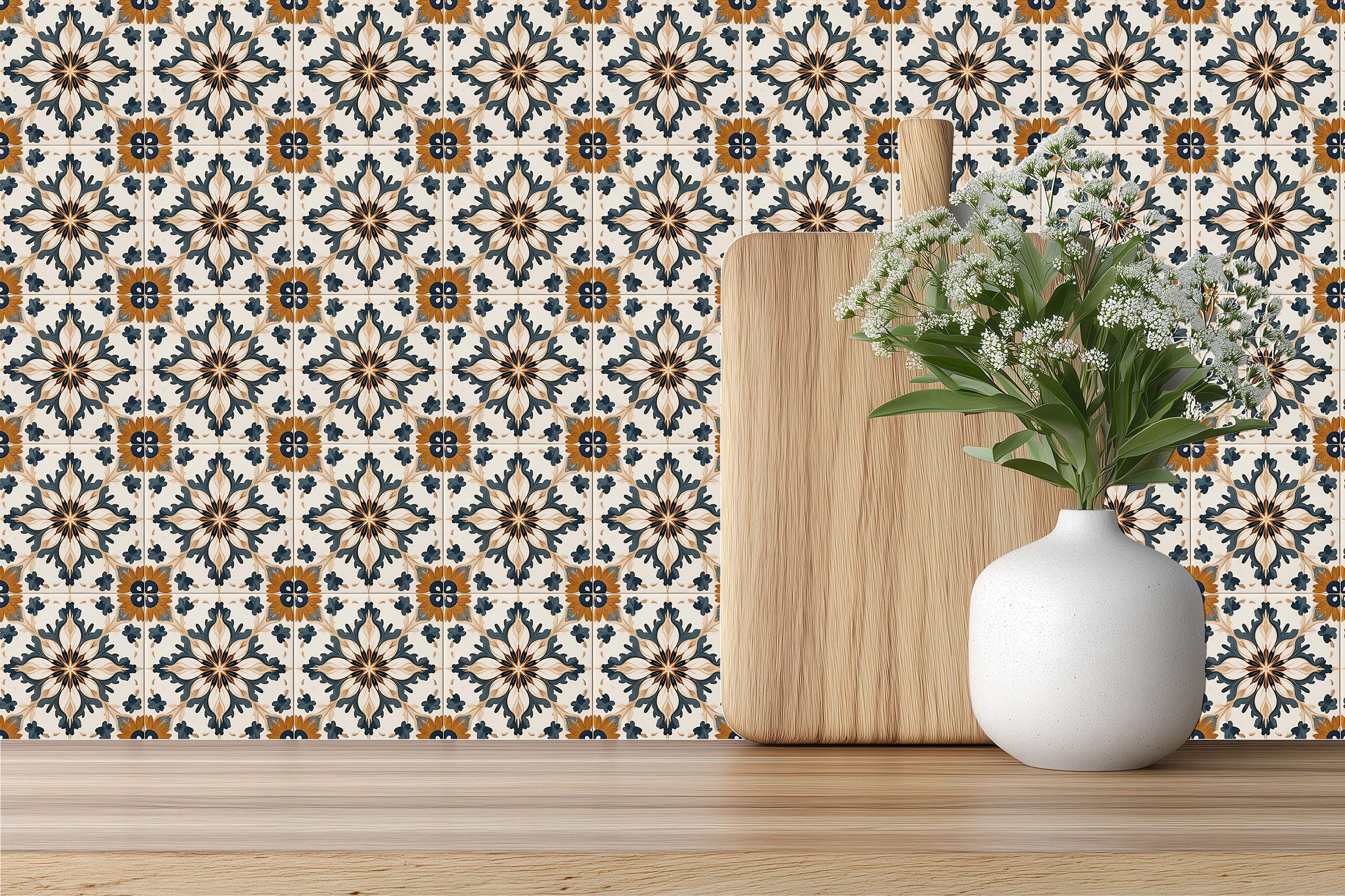 Rustic Spanish Style Ceramic Tile: Mediterranean Kitchen Bathroom ...