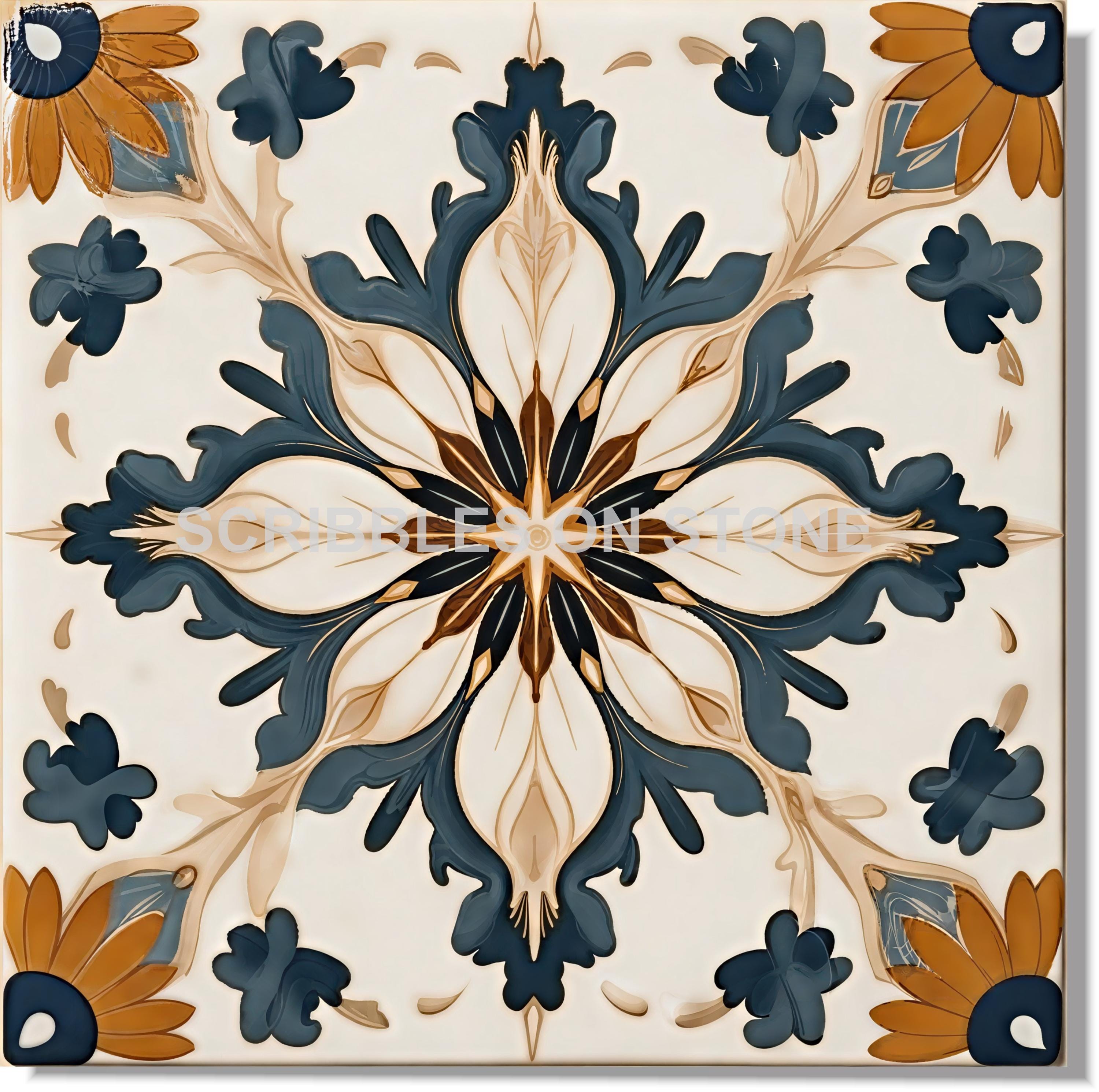Rustic Spanish Style Ceramic Tile: Mediterranean Kitchen Bathroom ...