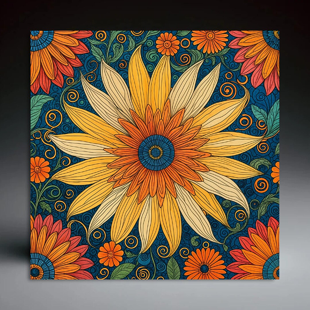 Ceramic Tile Coasters Colorful Abstract Inspired by Paul Klee