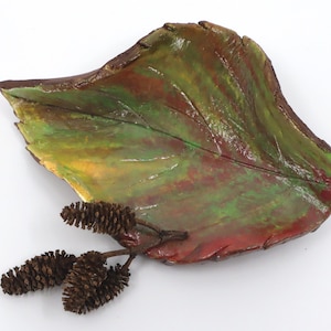 Hand-Painted Clay Leaf--Alder