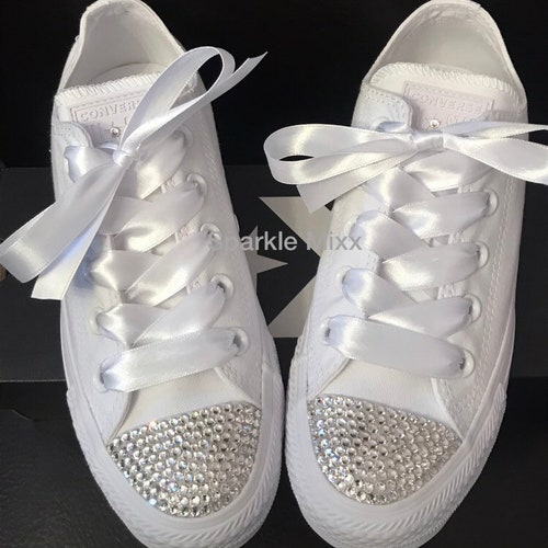 All White Bling Converse - Etsy