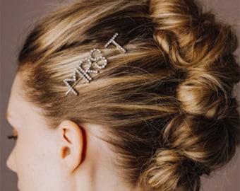 Braut Mrs Initial Haarspange Braut Haarnadel Braut haarnadel personalisiert Braut Clip