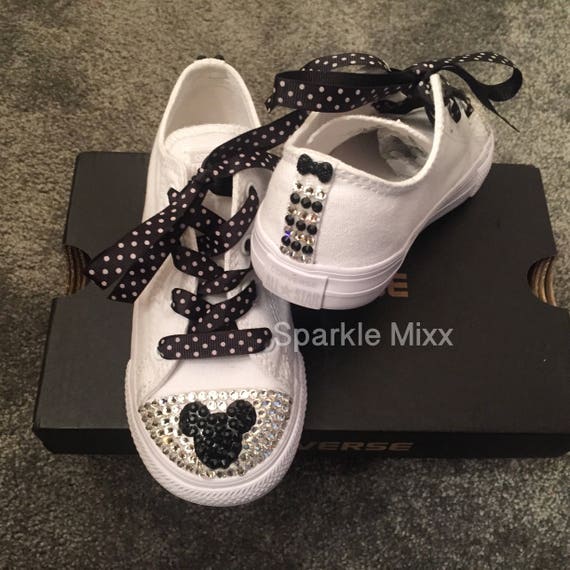 Mickey Mouse White Crystal Converse 