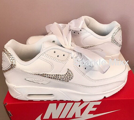 White Crystal Nike Air Max Trainers Nike Air Max 90 Sneaker - Etsy
