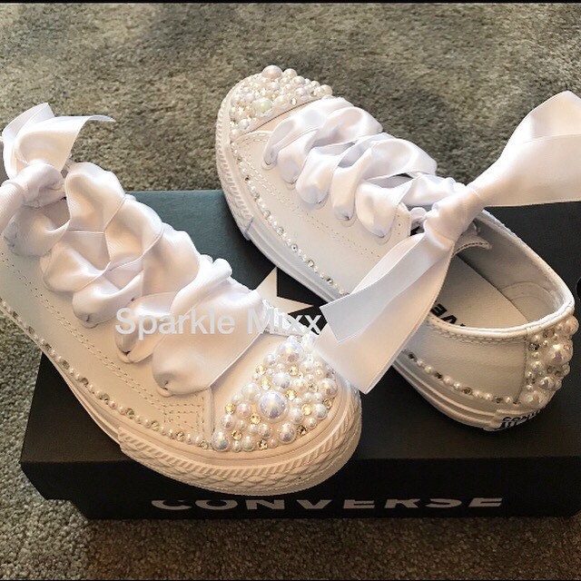 white diamante converse