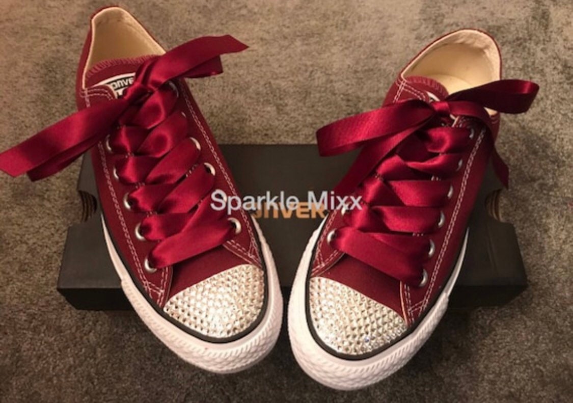 Burgundy Converse - Etsy Burgundy Converse - Etsy