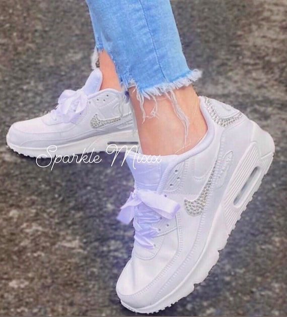 voorkant Rot volwassene Bling Nike Air Max 90 Custom Sneakers Dames Custom Schoenen - Etsy België