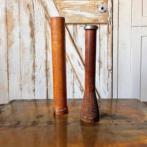 Antique Wooden Spool Bobbin Lot of 2, Primitive Sewing Spool
