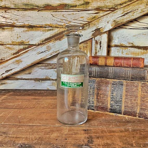 Vintage Large Apothecary Bottle Pharmacy Prescription Bottle Etsy