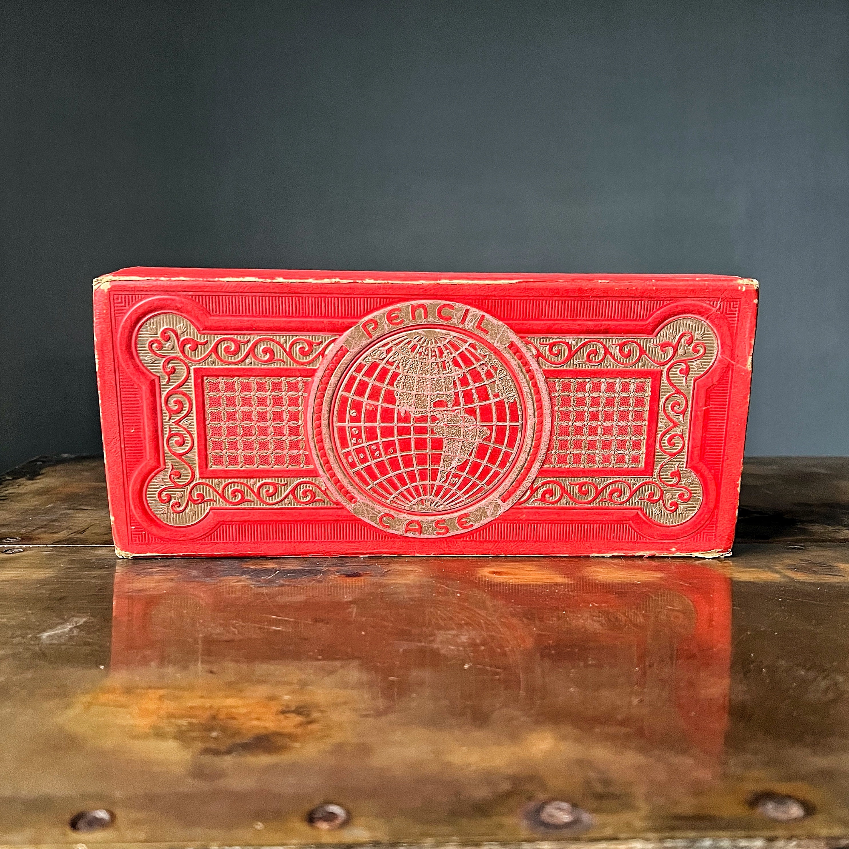 Vintage pencil box case hidden secret compartments —