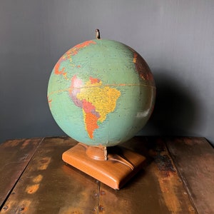 Vintage Replogle 12 inch Reference Globe, Mid Century World Globe