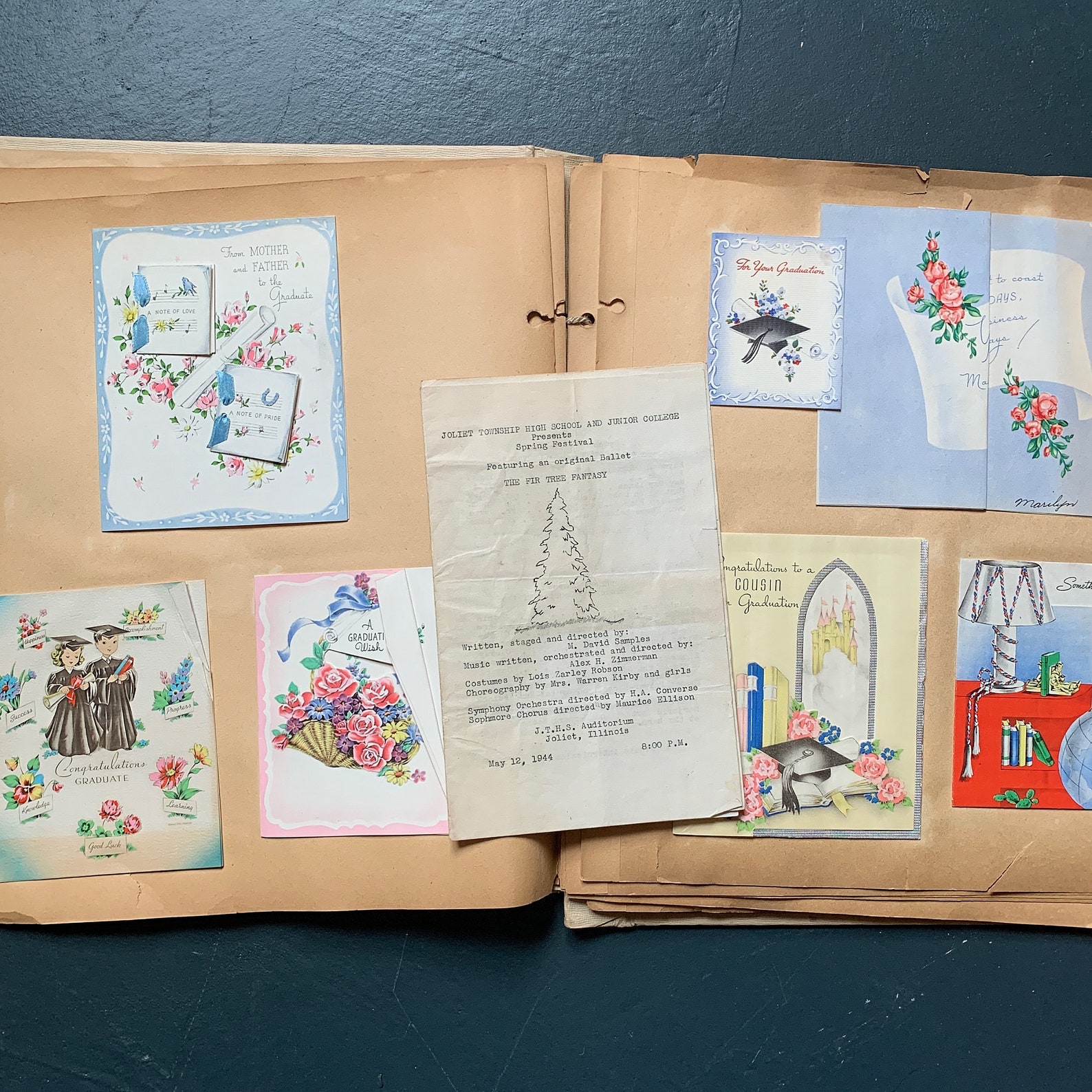 Vintage Scrapbook Lot of 3 1940s High School Memory Book | Etsy